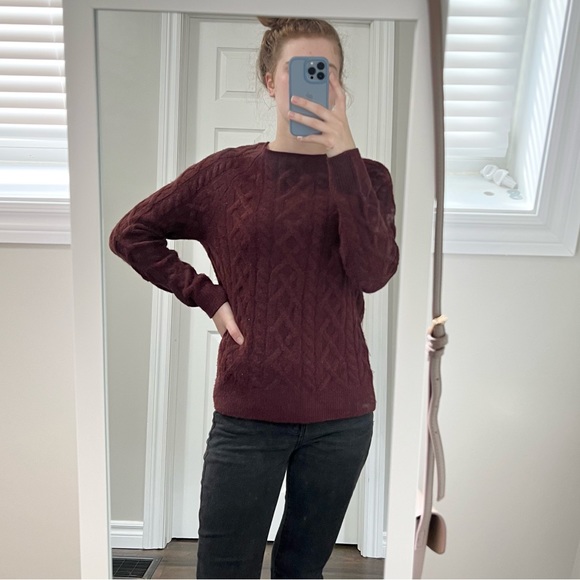Burgundy Fall Knit Sweater - Picture 2 of 3